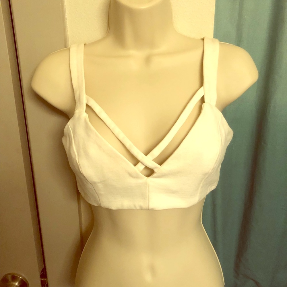 White strappy crop top